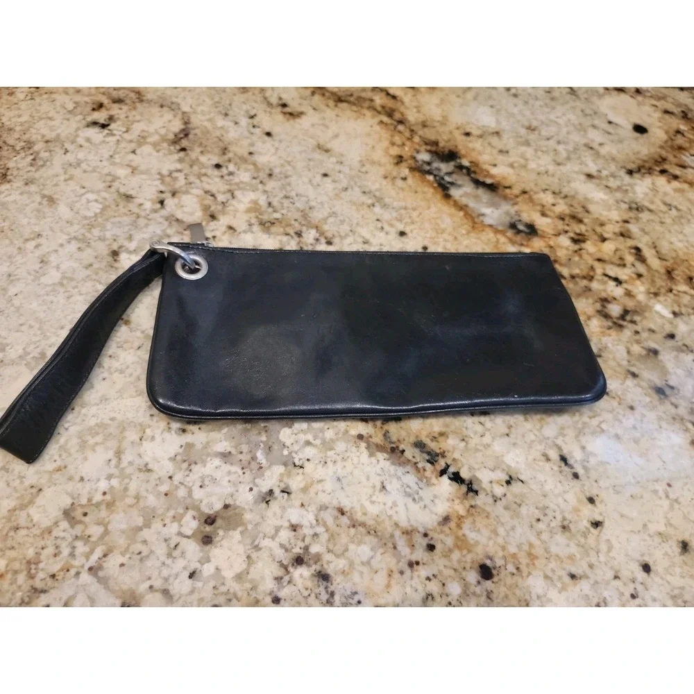 HOBO BAGS Vida clutch wristlet bag Black leather.  11